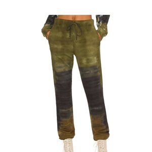 Cotton Citizen Milan Tie Dye Green Moss Ombré Sweatpants M